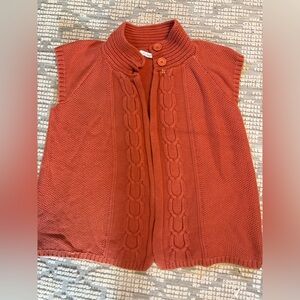 dressbarn Women's Rust Cable Knit Cardigan